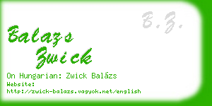 balazs zwick business card