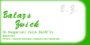 balazs zwick business card